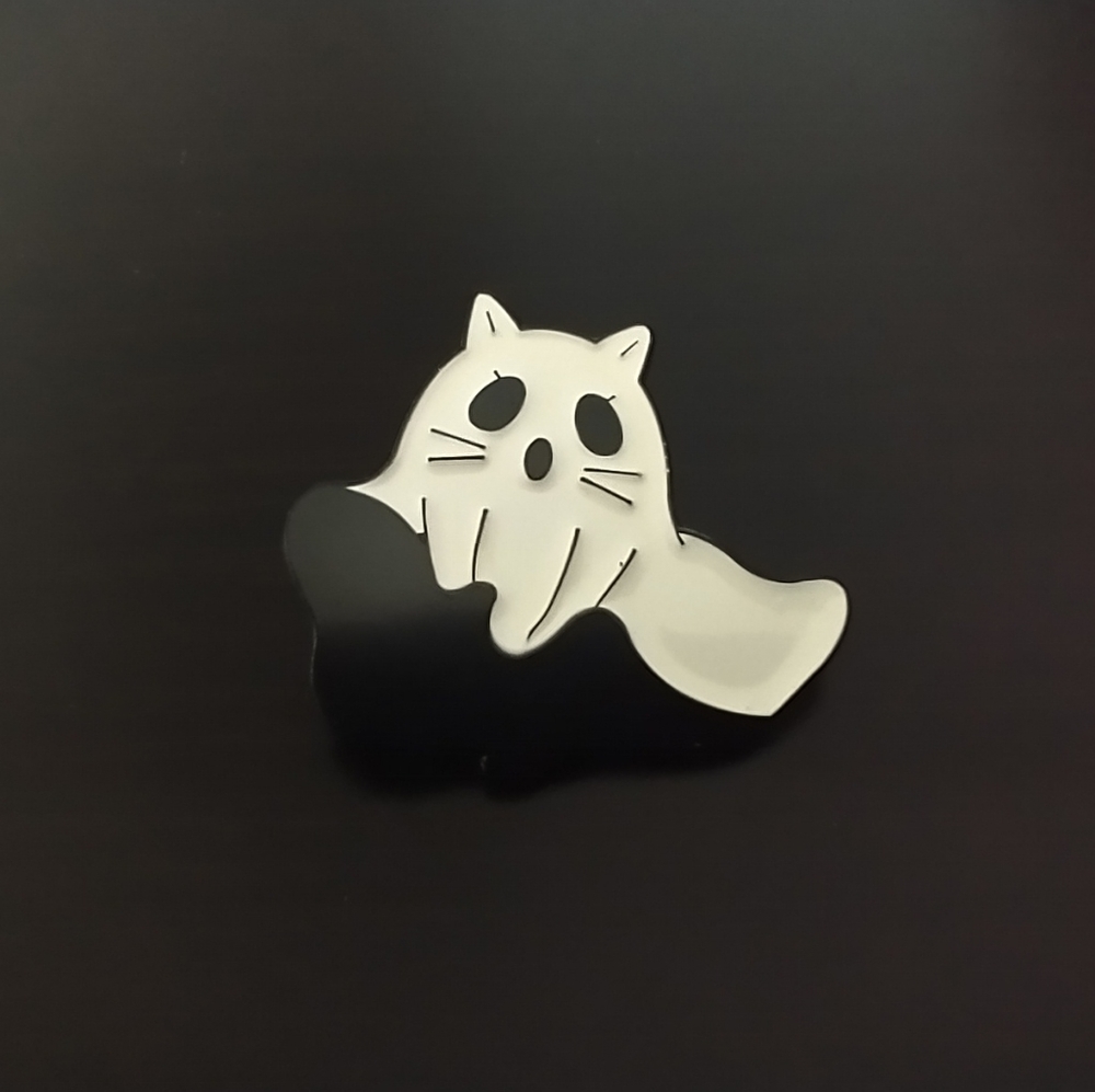 🧁 3/$30 Ghost Cat Enamel Pin NEW